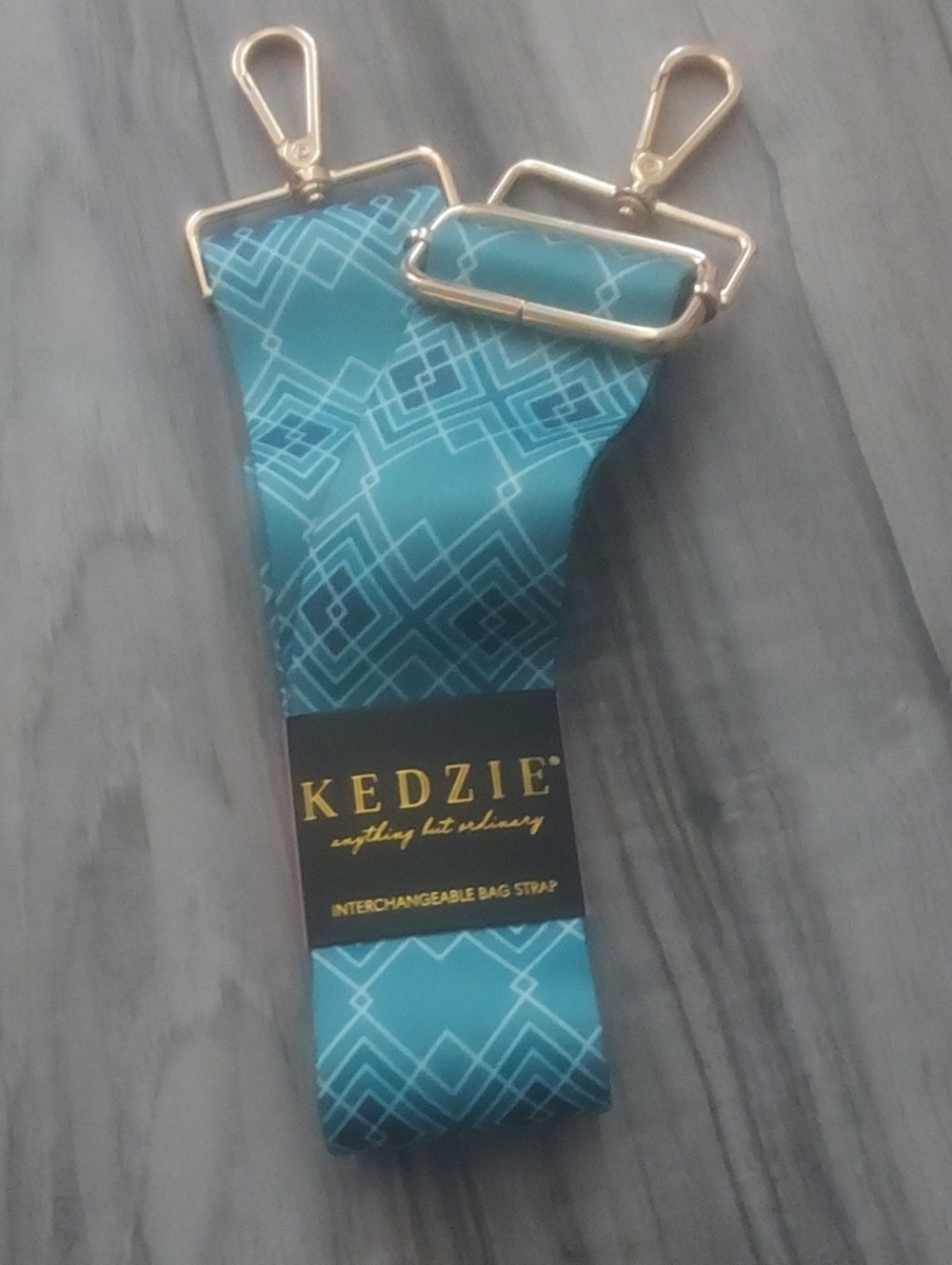 Kedzie Teal Patterned Interchangeable Bag Strap